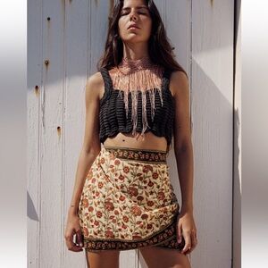 Zara floral beaded skirt